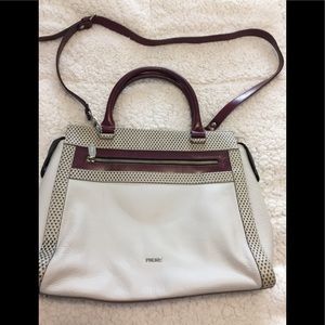 Prune leather satchel